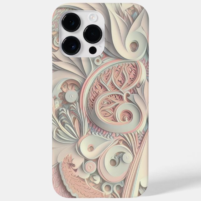 PASTEL FARBIERT EMBOSSED SEHEN ORNAMENTATION Case-Mate iPhone 14 PRO MAX HÜLLE (Rückseite)