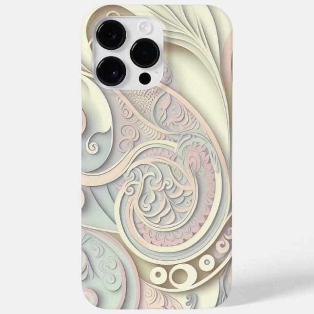 PASTEL FARBIERT EMBOSSED SEHEN ORNAMENTATION Case-Mate iPhone 14 PRO MAX HÜLLE (Rückseite)