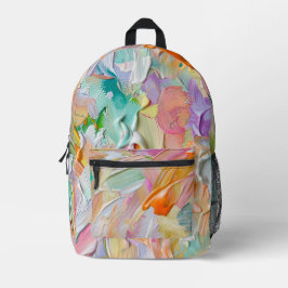 PASTEL-FARBIGE PALETTE BRUSH-STROKEN SEHEN ABSTRAK BEDRUCKTER RUCKSACK