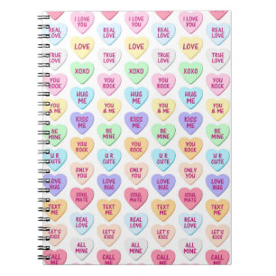 PASTEL-FARBIGE VALENTINKONVERSATION HERZEN NOTIZBLOCK