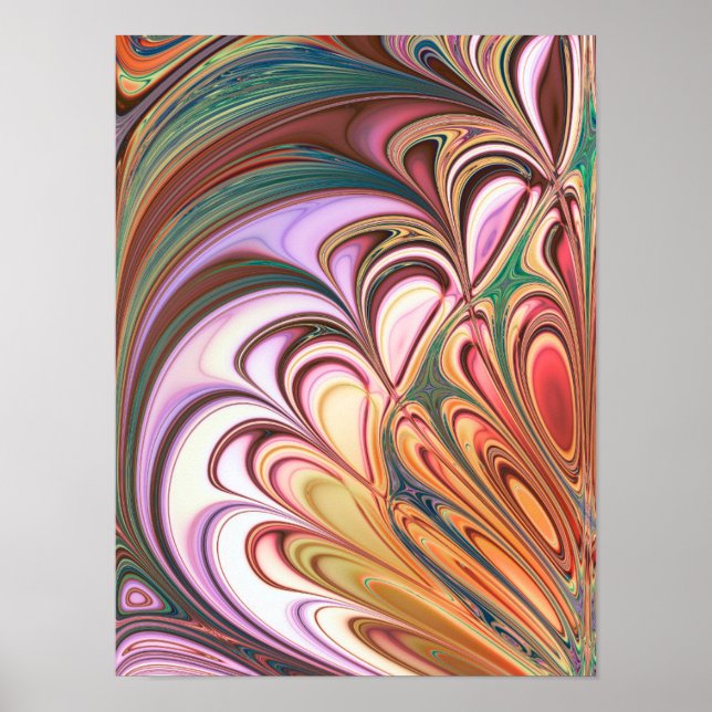 Pastel Feather Fraktal Poster (Vorne)