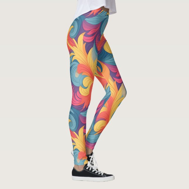 Pastel Feathers Pattern Leggings (Rechts)