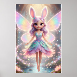 Pastel-Fee-Häschen – Magisches Fantasy-Poster-Kuns Poster