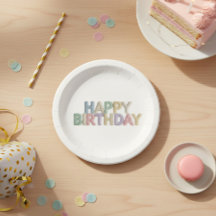  Pastel Felt Letters Happy Birthday