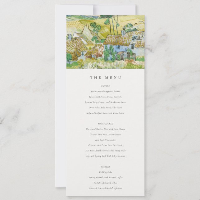 Pastel Fields Mountain Landscape Wedding Menu Card Einladung (Vorderseite)