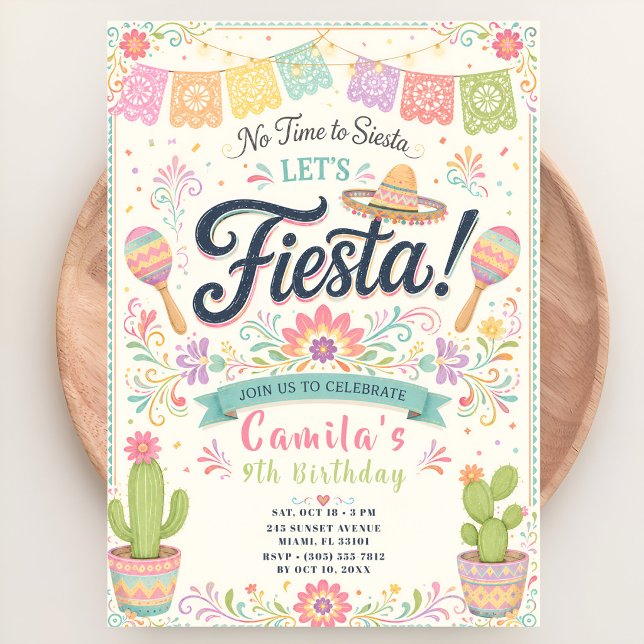 Pastel-Fiesta-Geburtstag Einladung (Von Creator hochgeladen)