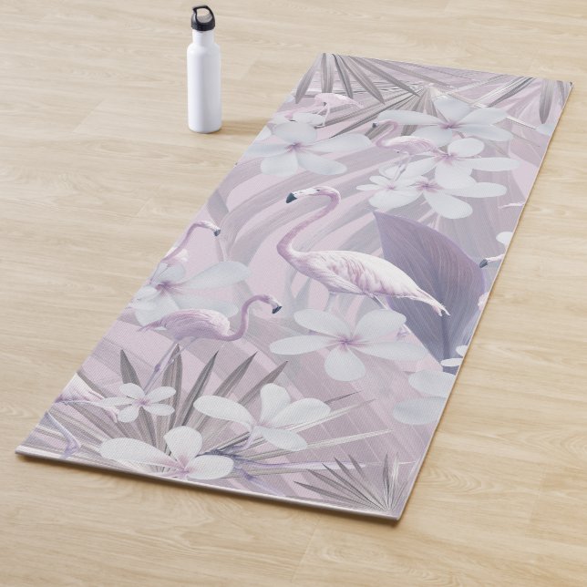 Pastel Flamingo Jungle Liebe 4 #art #tropical Yogamatte (Beispiel)