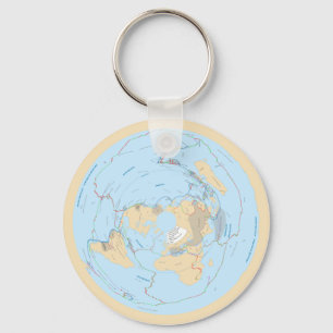 Pastel Flat Earth Tectonic Plate AE Map Keychain Schlüsselanhänger