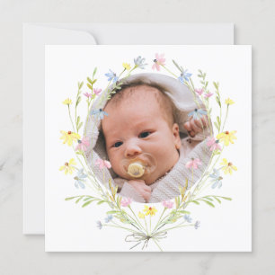 Pastel Fleur sauvage Carte de remerciements du bap