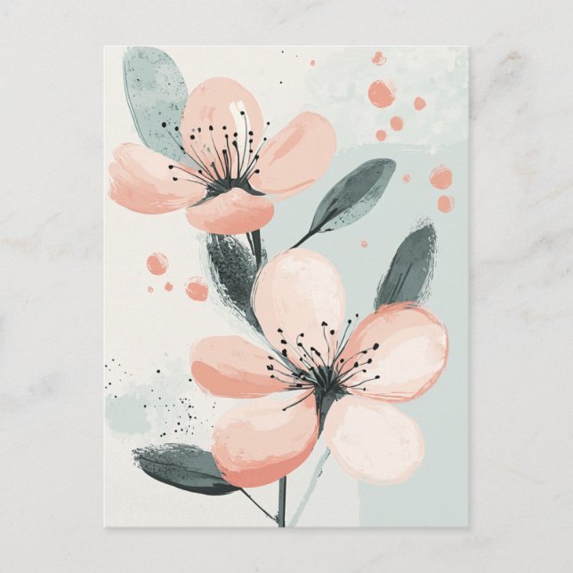 Pastel Flora in Stille #097 Postkarte (Vorderseite)