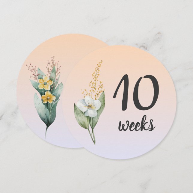 Pastel Floral 10-11 Wochen Schwangerschaft Milesto (Vorne/Hinten)