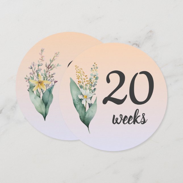 Pastel Floral 20-21 Wochen Schwangerschaft Milesto (Vorne/Hinten)