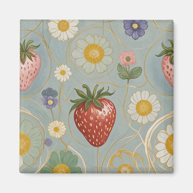 Pastel Floral & Berry Delight Magnet (Vorne)