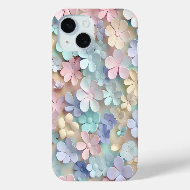 Pastel Floral Blossom 3D Phone Case (Rückseite)