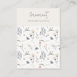 Pastel Floral Blue Rust Script verdienen Necklace Visitenkarte