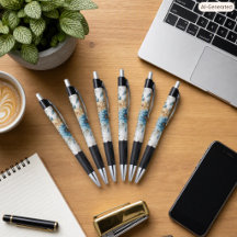 Pastel Floral Blue Yellow Zuhause Office Writing