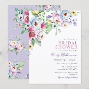 Pastel Floral Botanisches Brautparty Einladung