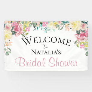Pastel Floral Bouquet Brautparty Banner