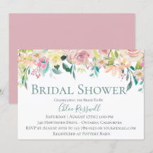 Pastel Floral Bouquet Bridal Dusche Einladung