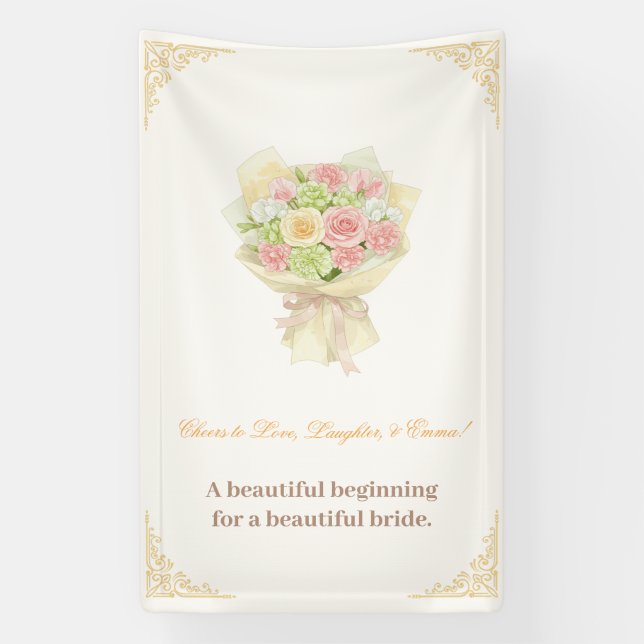 Pastel Floral Bridal pastel bouquet Elegant  Banner (Vertikal)