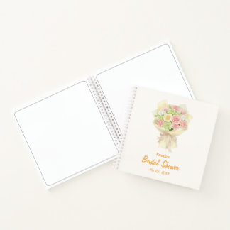 Pastel Floral Bridal Shower bouquet wedding Notizbuch