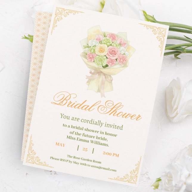 Pastel Floral Bridal Shower Invite – Japanese  Einladung (Von Creator hochgeladen)