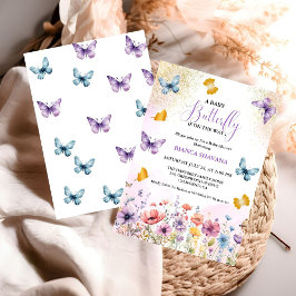 Pastel Floral Butterfly Baby SHower Einladung