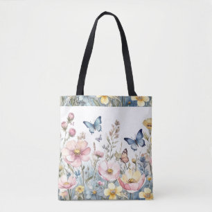 Pastel Floral Butterfly - Elegante Naturliebhaber Tasche