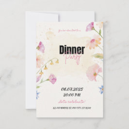 Pastel Floral Dinner Party Einladung