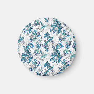 Pastel Floral Doodle Vintages Muster. Magnet