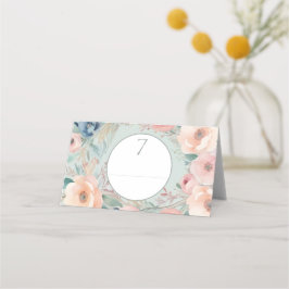 Pastel Floral Elegance Wedding Platzkarte