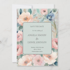 Pastel Floral Elegance Wedding Save The Date
