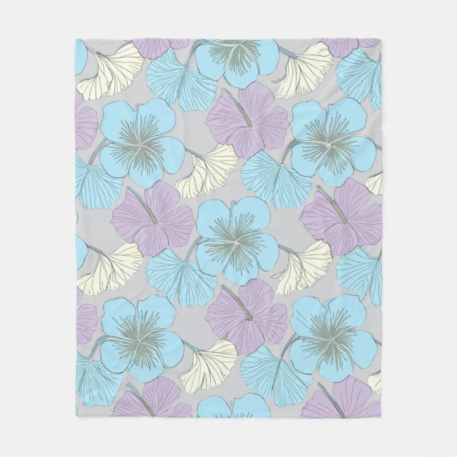 "Pastel floral Fleece Blanket" (Vorderseite)