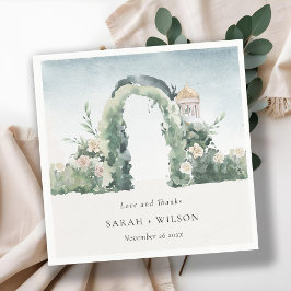 Pastel Floral Garden Arch Botanische Hochzeit Dank Serviette