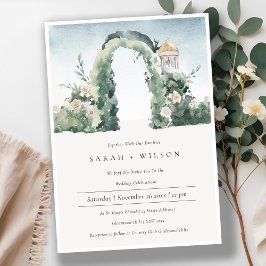 Pastel Floral Garden Arch Botanische Hochzeit Einl Dankeskarte