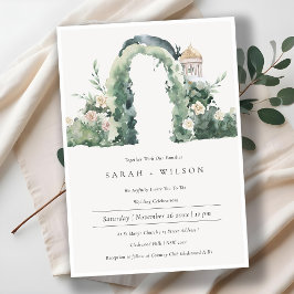 Pastel Floral Garden Arch Botanische Hochzeit Einl Dankeskarte