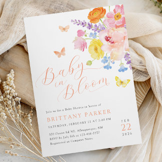Pastel Floral Garden Baby Shower Invitation Einladung