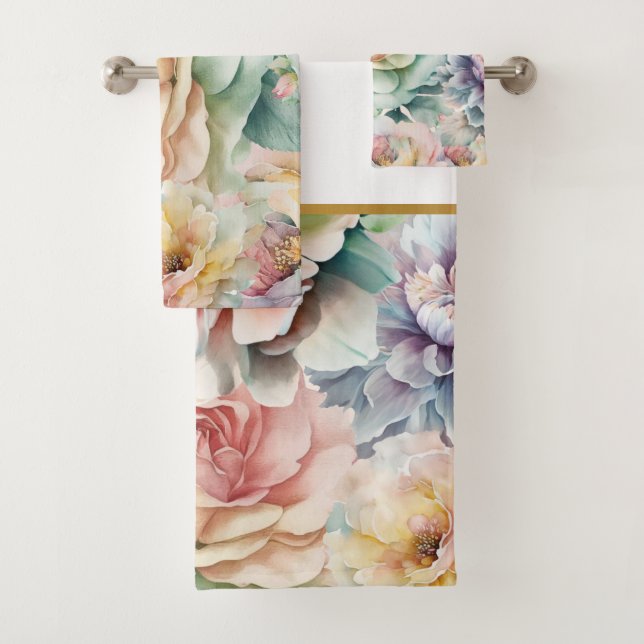 PASTEL FLORAL GARDEN BADEZIMMER TOWEL SET (Insitu)