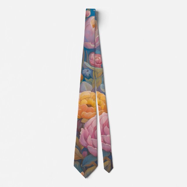 Pastel Floral Garden Krawatte (Vorderseite)