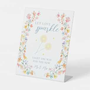 Pastel Floral Gelassen Liebe Sparkle Wedding Zeich Sockelschild