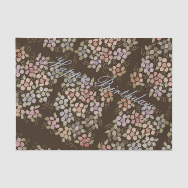 Pastel Floral Gemustert Seidenpapier (Vorderseite)