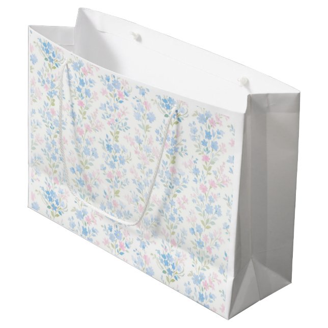 Pastel Floral Große Geschenktüte (Vorderseite Schrägansicht)