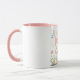 Pastel Floral Happy Osterfest Sonnen und Hühner Tasse