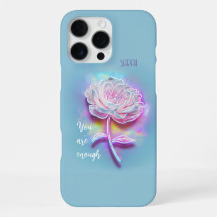 Pastel floral inspirierendes Zitat "Sie sind genug iPhone 16 Pro Max Hülle