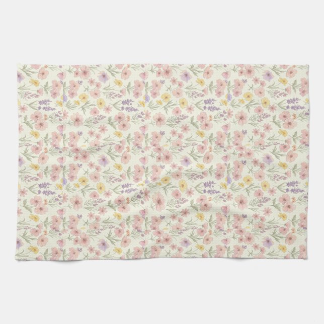 Pastel Floral Kitchen Handtücher (Horizontal)