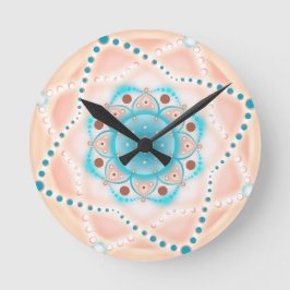 Pastel Floral Mandala Runde Wanduhr