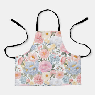 Pastel Floral Medley Blume Muster Schürze