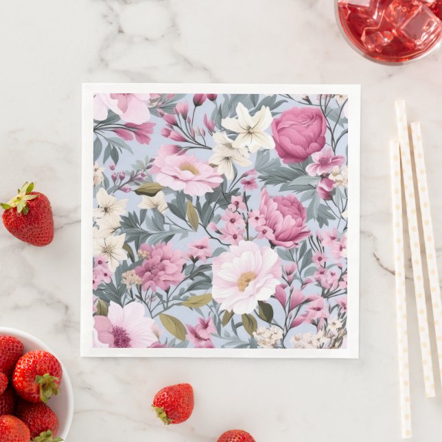 Pastel-Floral-Medley Nahtlose Muster Serviette (Beispiel)