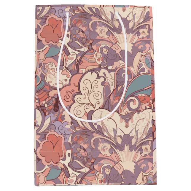Pastel Floral Mittlere Geschenktüte (Vorderseite)
