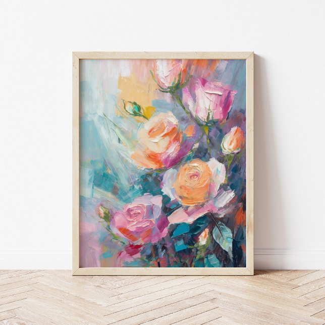 Pastel Floral Modernes impressionistisches Gemälde Poster (Von Creator hochgeladen)